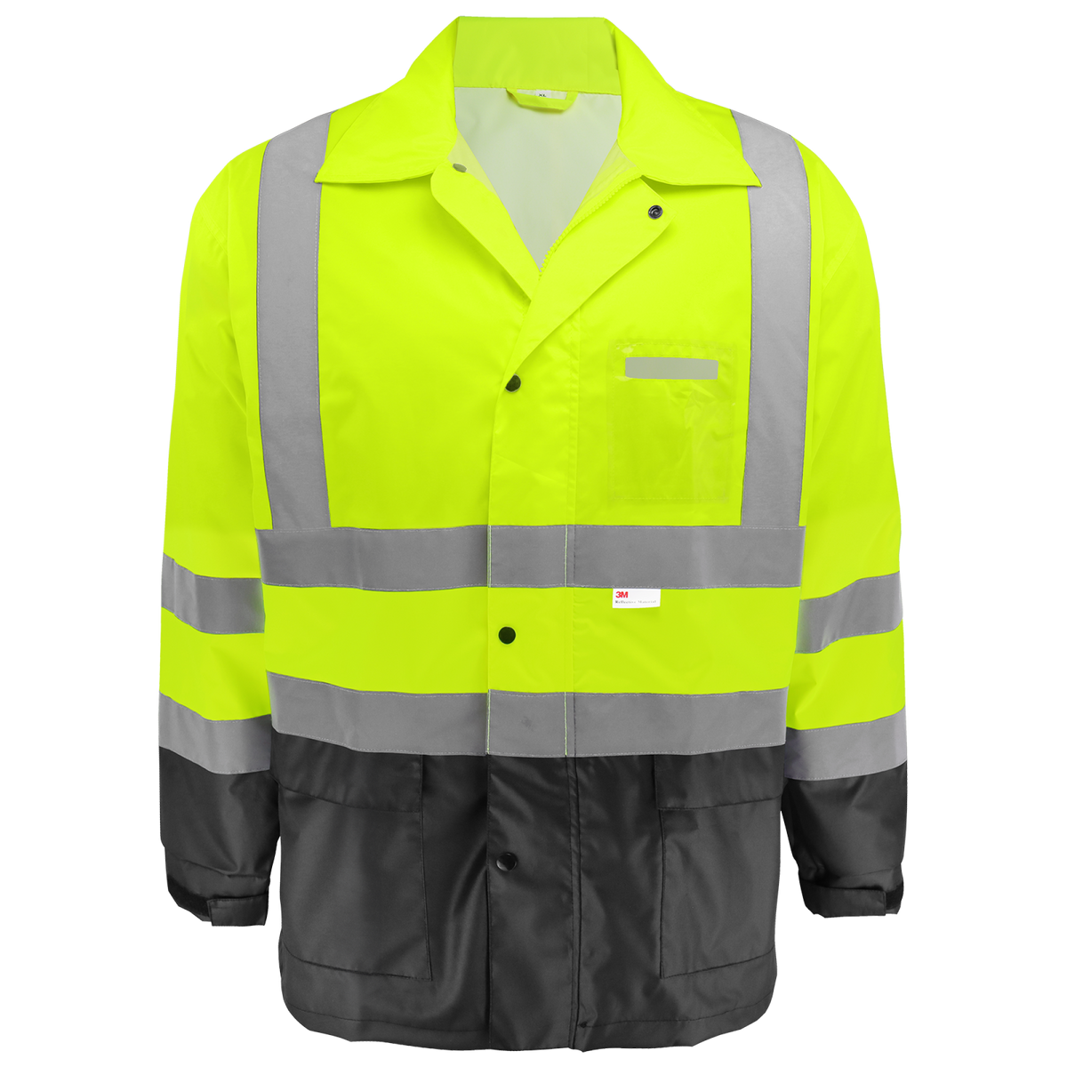 Global Glove GLO-1590 - jacket with hood concealed - yellow/green with black lower panels