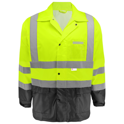 Global Glove GLO-1590 - jacket with hood concealed - yellow/green with black lower panels
