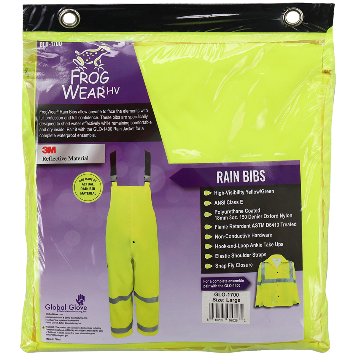 Global Glove GLO-1700 - retail packaging - yellow/green