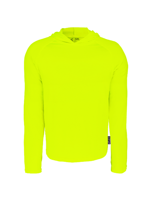 FrogWear® HV Premium High-Visibility Hooded Long-Sleeve Self-Wicking Shirt - GLO-200HLS