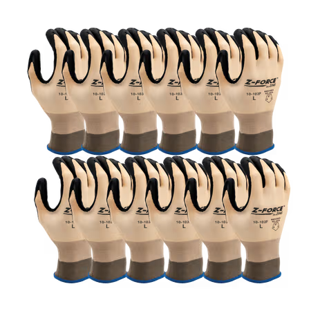 ZING Z-Force General Purpose Glove, 15G Bio-Based Nylon+Spandex Shell Biobased Ppu Palm Coated, Touchscreen