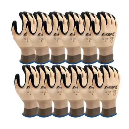 ZING Z-Force General Purpose Glove, 15G Bio-Based Nylon+Spandex Shell Biobased Ppu Palm Coated, Touchscreen