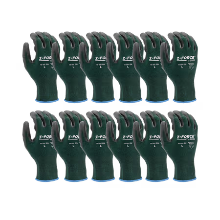 ZING Z-Force General Purpose Glove, 18G Grey Bio-Base Nylon+Spandex Liner Nitrile Palm Coated, Touchscreen