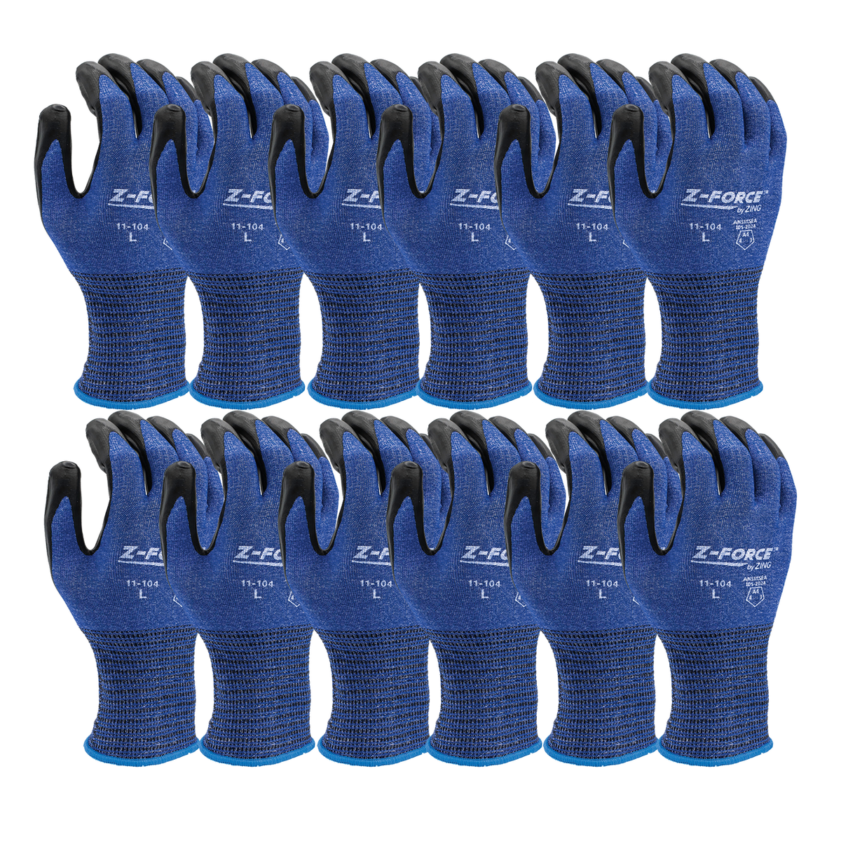 ZING Z-Force Cut Glove, 18G A4 Royal Biobased Fiber/Hppe Shell Bio-Based Ppu Palm Coating, Touchscreen - official Zing product image 3