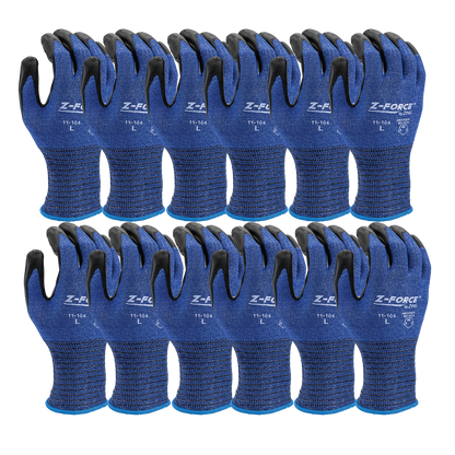 ZING Z-Force Cut Glove, 18G A4 Royal Biobased Fiber/Hppe Shell Bio-Based Ppu Palm Coating, Touchscreen - official Zing product image 3