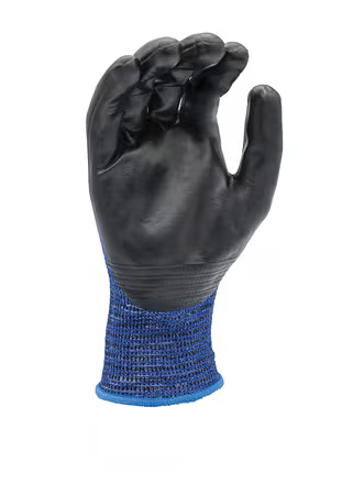 ZING Z-Force Cut Glove, 18G A4 Royal Biobased Fiber/Hppe Shell Bio-Based Ppu Palm Coating, Touchscreen