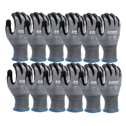 ZING Z-Force Cut Glove, 18G A6 Dark Grey Bio-Based Fiber/Hppe Shell Nano-Sandy Bio-Based Ppu Palm Coated, Touchscreen - official Zing product image 3