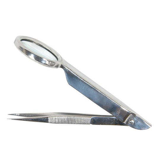 HART Health® Stainless Steel Forceps w/ Magnifier & Splinter Out