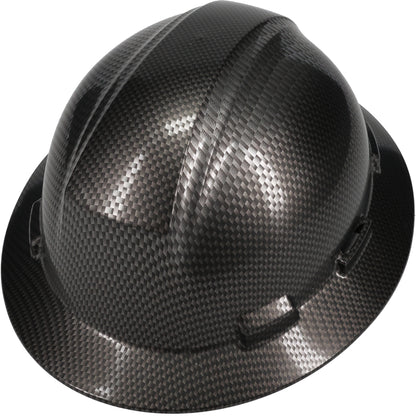 Dynamic 280-HP641R-CAR – Full Brim Hard Hat, Carbon Fibre Look Wrap, HDPE Shell, 4-Point Nylon Suspension and "Sure-Lock" Ratchet Adjustment - Type 1 Class E