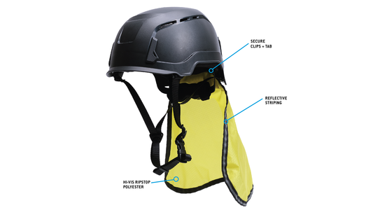 Pyramex SL T2 Neck Shade Hard Hat Accessories Hi-Vis Lime model HPT2CNS130