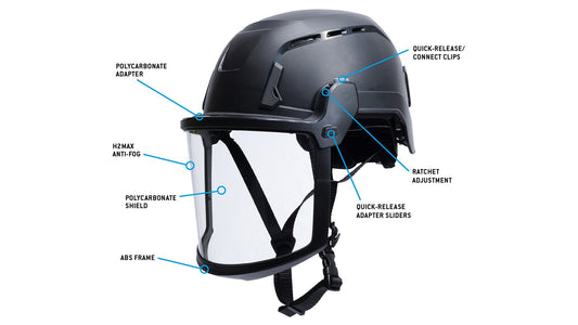 Pyramex SL T2 Polycarbonate Face Shield Face Shields Clear H2MAX Anti-Fog model HPT2FV10
