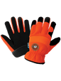 Hot Rod Gloves® High-Visibility Orange, Low Temperature, Insulated, Waterproof, Synthetic Leather Palm Performance Gloves with a Spandex Back - HR3222INT