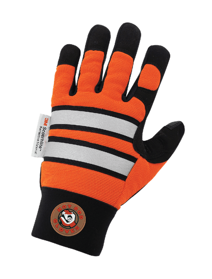Hot Rod Gloves® High-Visibility Synthetic Leather Palm Performance Mechanics Style Gloves with a Spandex Back - HR9000VIS