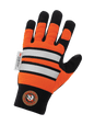Hot Rod Gloves® High-Visibility Synthetic Leather Palm Performance Mechanics Style Gloves with a Spandex Back - HR9000VIS