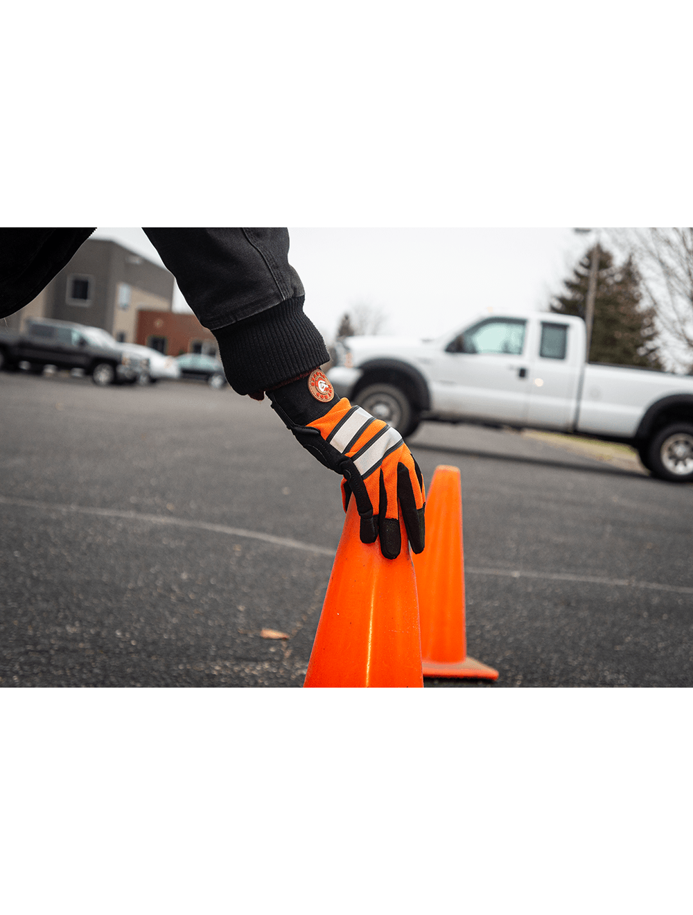 Hot Rod Gloves® High-Visibility Synthetic Leather Palm Performance Mechanics Style Gloves with a Spandex Back - HR9000VIS