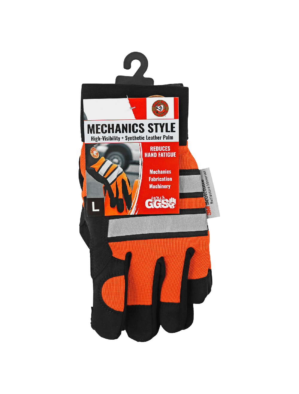 Hot Rod Gloves® High-Visibility Synthetic Leather Palm Performance Mechanics Style Gloves with a Spandex Back - HR9000VIS