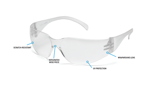 Pyramex Intruder Safety Glasses Clear No Anti-fog model S4110S