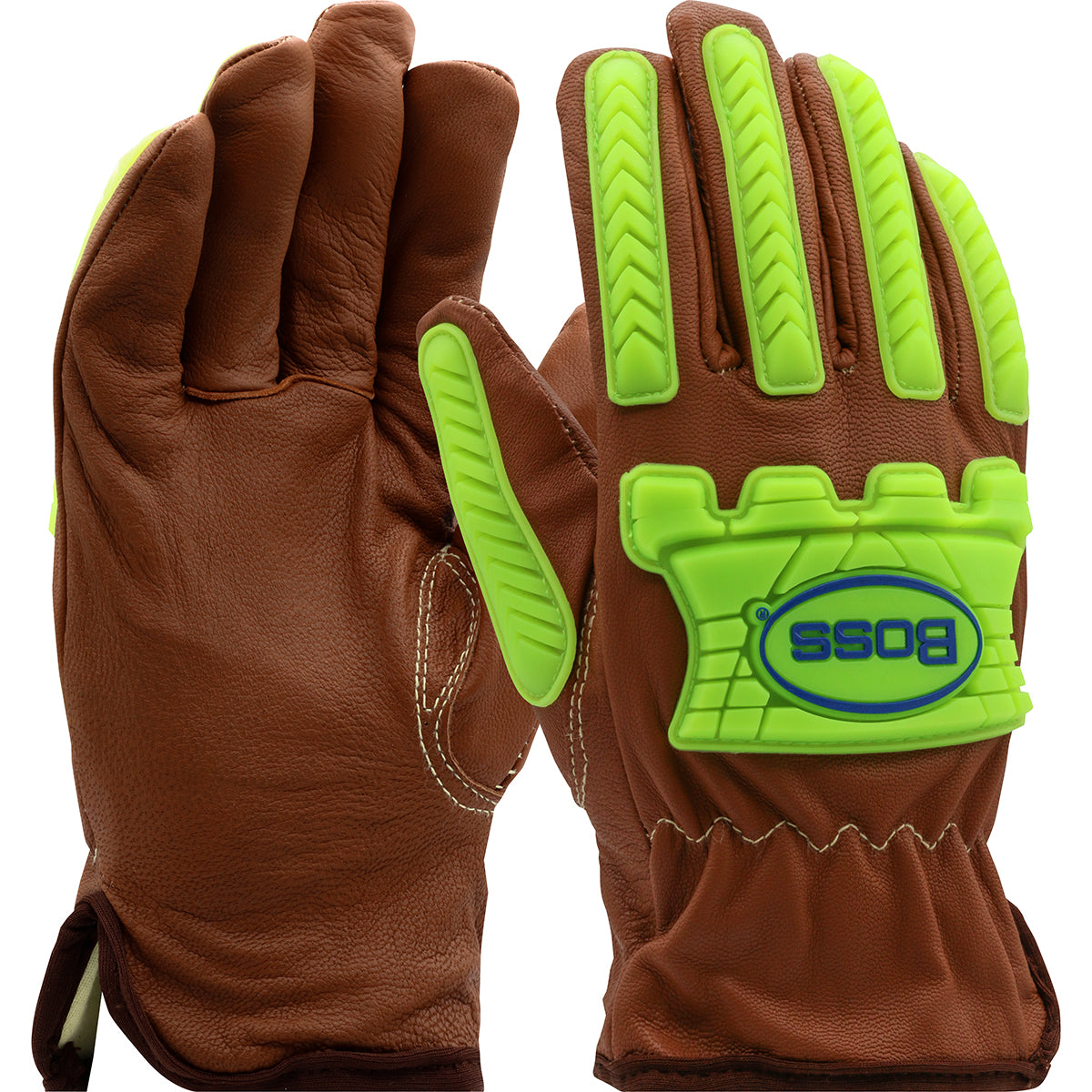 Boss® Xtreme: AR Top Grain Goatskin Leather Drivers Glove with Oil Armor™ Finish and Para-Aramid Lining - TPR Impact Protection