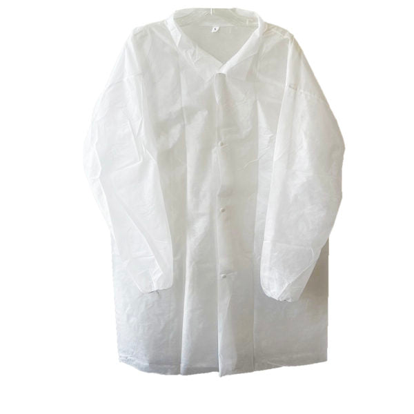 Cordova White Polypropylene Lab Coat, Collar & S #LC25XL