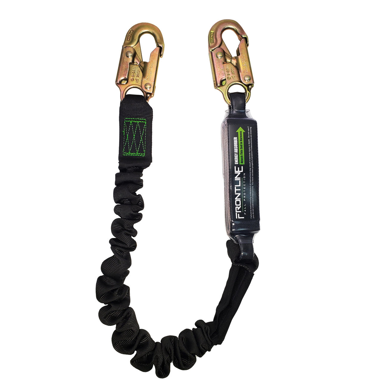 Frontline LES61S-US Patriot™ 6' Single Leg Elastic Lanyard with Snaphooks - Made in USA