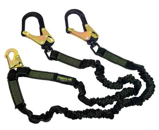 Frontline LIS62RA Elite Lite™ Elastic Twin Leg 6' Aluminum Rebar Hook Lanyard