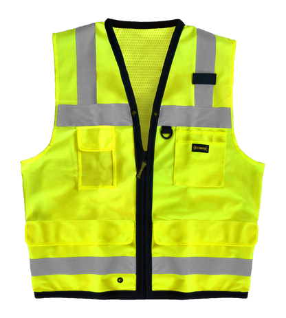 Solid Dual Stripe Surveyor Vest W/Zipper