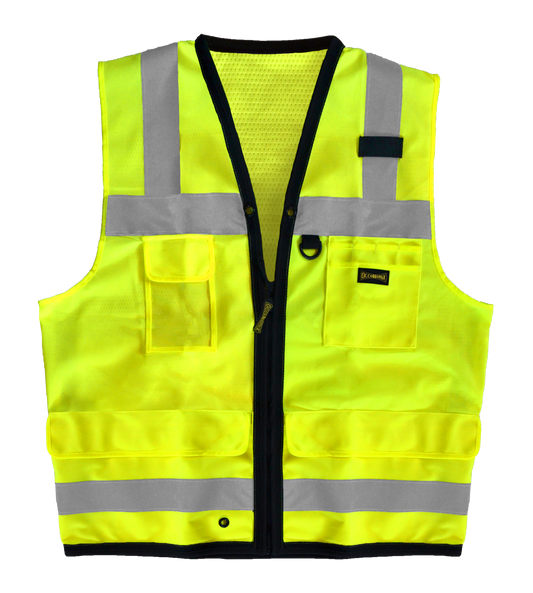 Occunomix Solid Dual Stripe Surveyor Vest W/Zipper Hi-Vis Safety Vests Orange S model LUX-SSFS-OS