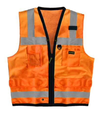 Solid Dual Stripe Surveyor Vest W/Zipper