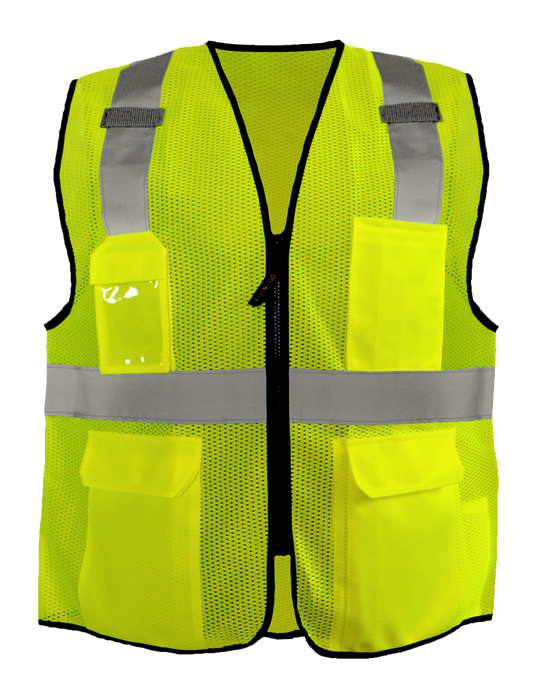 Occunomix Mesh Surveyor Vest W/Zipper Hi-Vis Safety Vests Orange S/M model LUX-SSGCS-OS/M