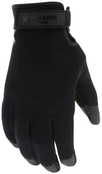 Mechanics Gloves, Synthetic Leather Palm, Touchscreen Compatible, Adjustable Closure