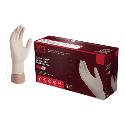 X3 Ivory Latex PF Ind Gloves