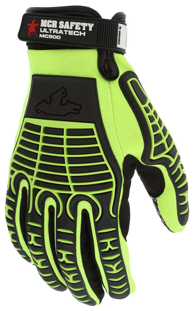 UltraTech CutPro Mechanic Gloves, HPPE/Synthetic, ANSI A4 Cut, Silicone Palm, TPR Impact Back