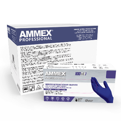AMMEX Professional Indigo Nitrile PF Exam Gloves