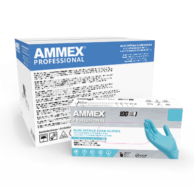 AMMEX Professional Blue Nitrile PF Exam Gloves