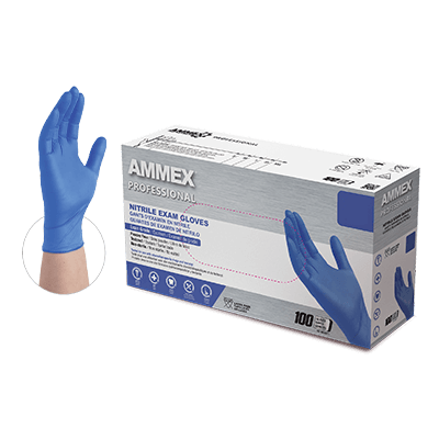 AMMEX Professional Cerulean Nitrile PF Exam Gloves