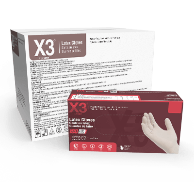 X3 Ivory Latex PF Ind Gloves