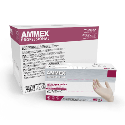 AMMEX Professional Ivory Latex PF Exam Gloves