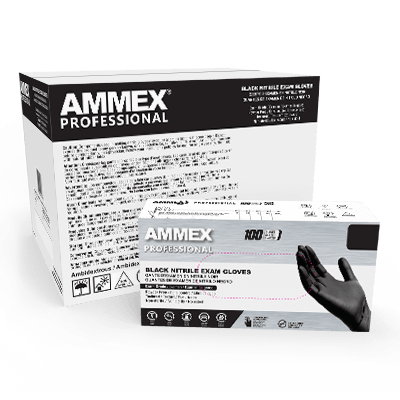AMMEX® Professional Black Nitrile PF Exam Gloves