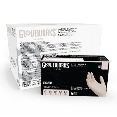 Gloveworks Ivory Latex PF Ind Gloves