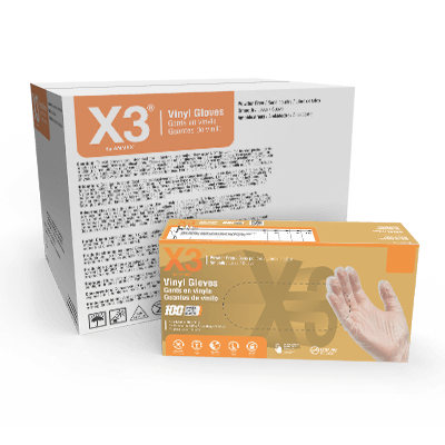 X3 Clear Vinyl PF Ind Gloves