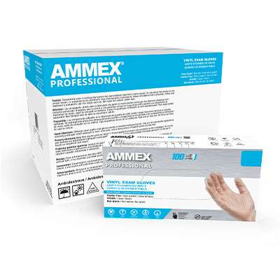 AMMEX Professional Clear Vinyl PF Exam Gloves