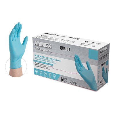 AMMEX Professional Blue Nitrile PF Exam Gloves