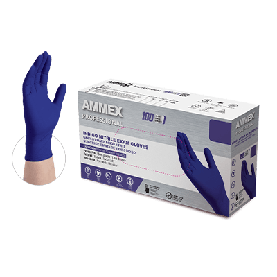 AMMEX Professional Indigo Nitrile PF Exam Gloves