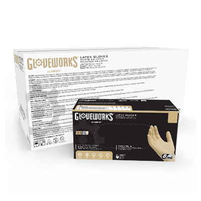 Gloveworks Ivory Latex PF Ind Gloves