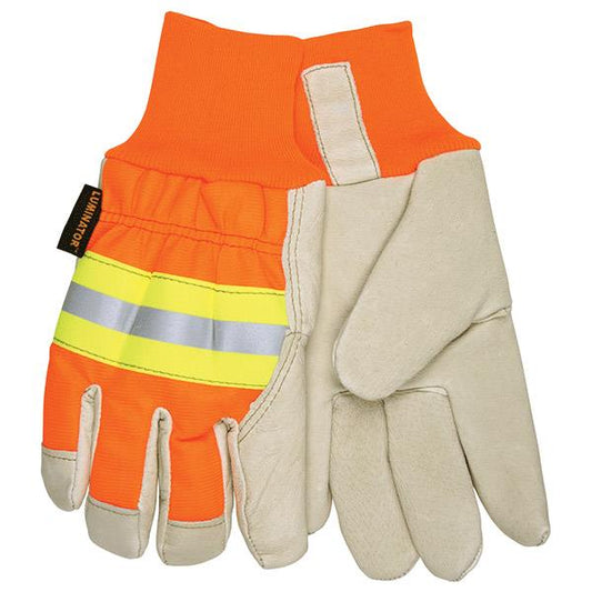 MCR Safety® Luminator™ Thermosock® Lined Pigskin Leather Palm Gloves
