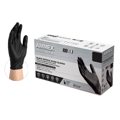 AMMEX® Professional Black Nitrile PF Exam Gloves