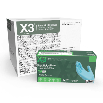 X3 Blue Nitrile PF Ind Gloves