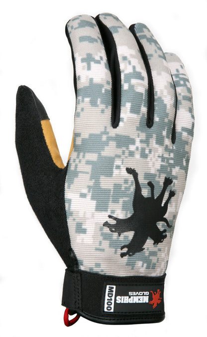 Mechanics Gloves, Synthetic Grain Deerskin Palm, Digital Camouflage Back