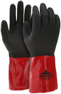 PredaStretch Work Gloves, Double-Dip PVC Coating, Sandy Finish, Gauntlet Cuff