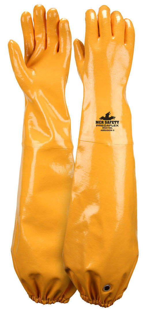 PredaFlex Shoulder Length Nitrile Glove, Sandy Finish, Cotton Interlock Liner